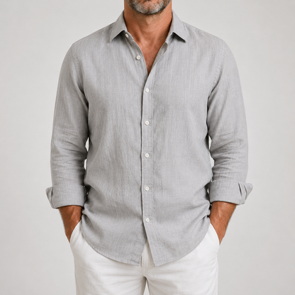 Camisa de lino cómoda y flexible para hombre