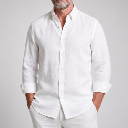 Camisa de lino cómoda y flexible para hombre